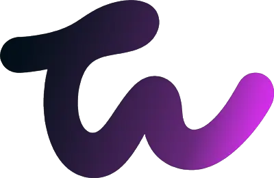 Logo for Thygesen Webdesign i farvene sort/lilla.